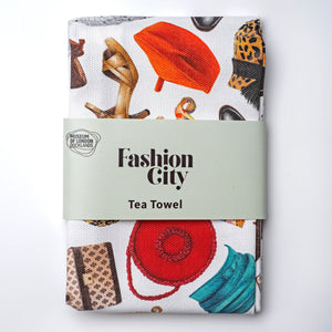 Tea Towel Fashion City Pattern