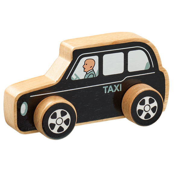 Wooden Black Taxi Push-Along