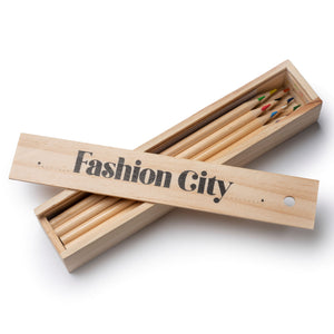 Wooden Box Colouring Pencils Fashion City